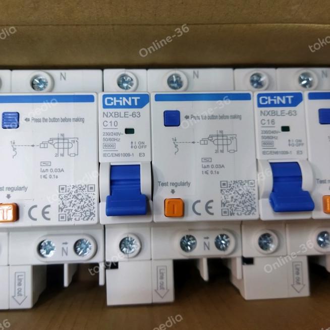 Rcbo chint elcb+mcb NXBLE-32 1P+N 6ka 6A-32A - 6A