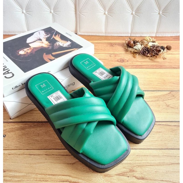 sandal wedges  wanita sandal wedges spon tebal