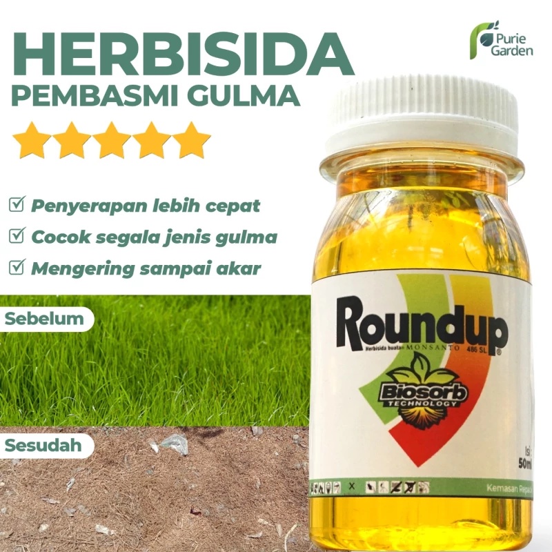 Herbisida Roundup Pembasmi Gulma Rumput Liar Repacking Botol PG KDR