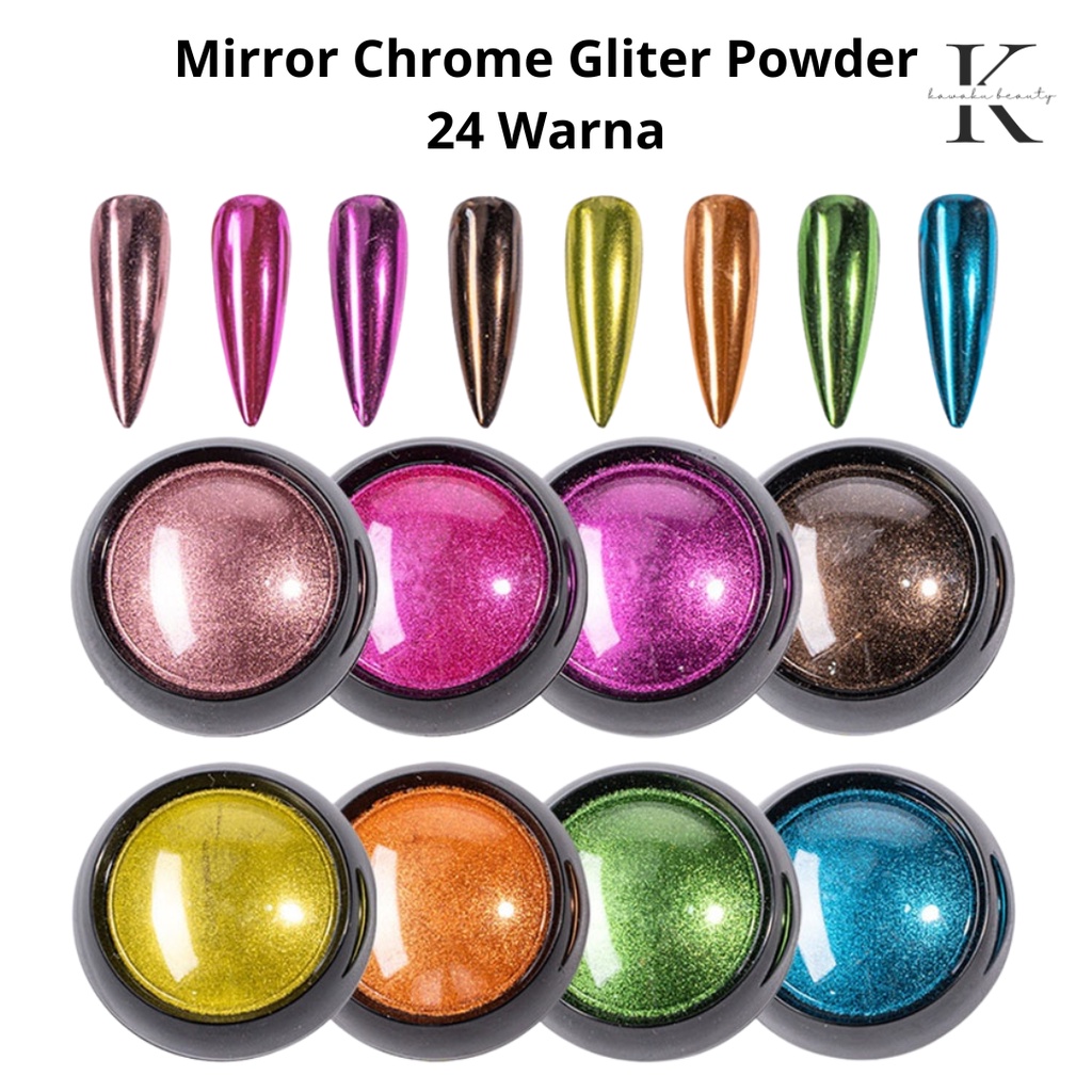 Serbuk Glitter Nail art Mirror Chrome Powder Aksesoris Kuku/ Bubuk Glitter Padat/ Nail Art Decoration