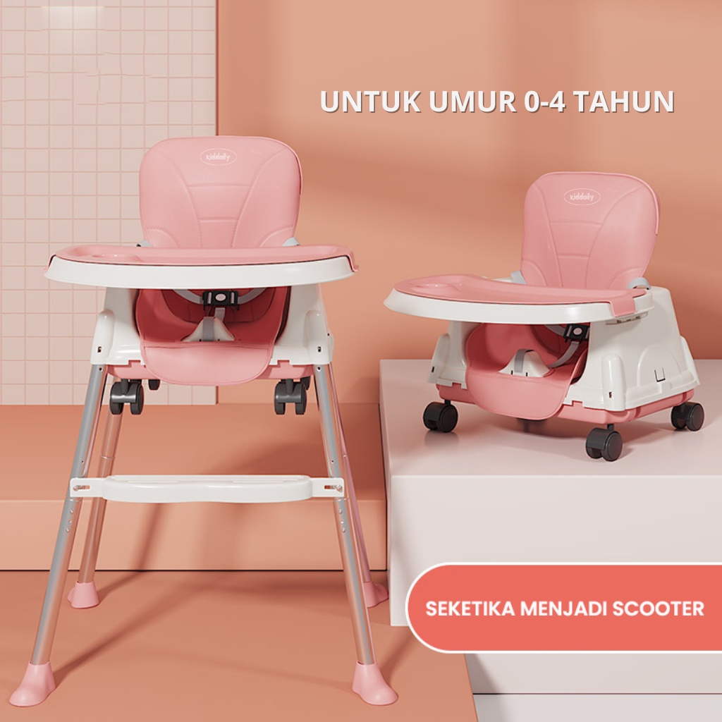 KIDDAILY BABY HIGH CHAIR KURSI TINGGI BAYI SEAT SCOOTER BOOSTER KURSI MAKAN ANAK KURSI MAKAN BAYI DENGAN MATRAS KURSI MAKAN BAYI BABY CHAIR