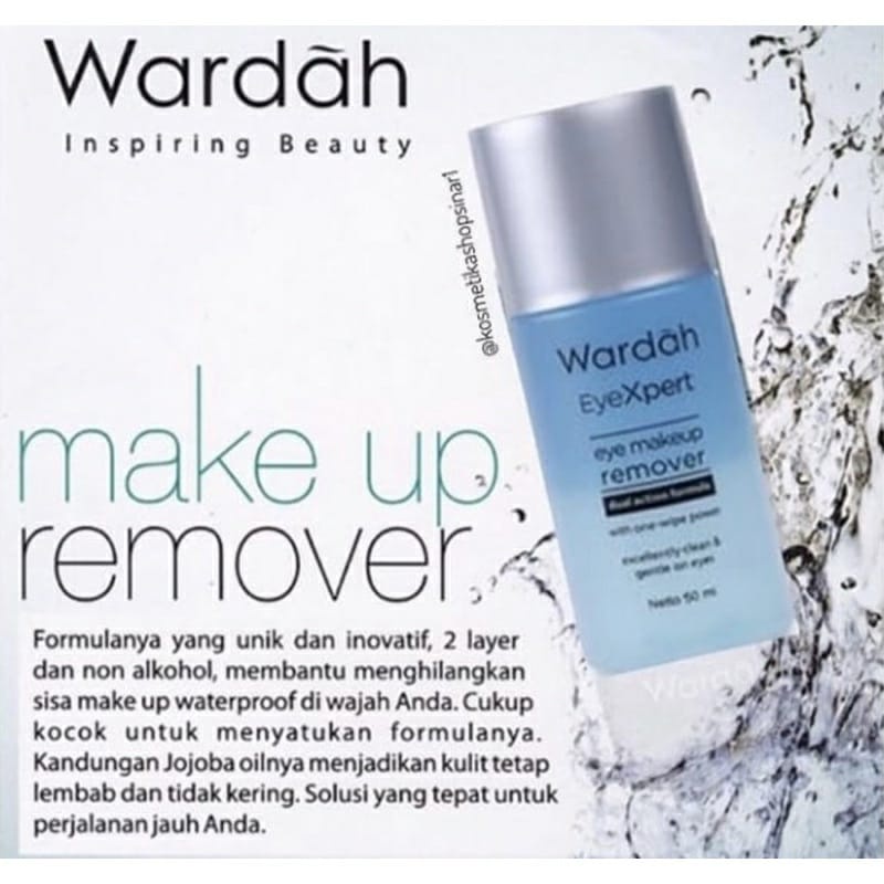 Wardah Eyexpert Eye &amp; Lip Make Up remover 100 ml &amp; 50ML ~ ORIGINAL 100%