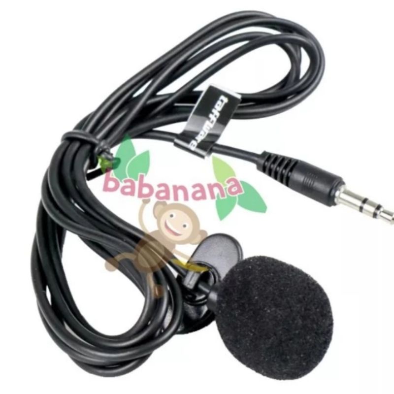 Kabel Microphone 3.5 mm aux audio jack laptop pc mic cable with clip