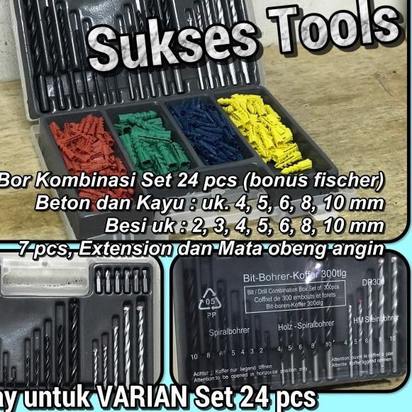Mata Bor Set 9pcs ( Mata Bor Besi, Beton dan Kayu ) - Set 24 pcs