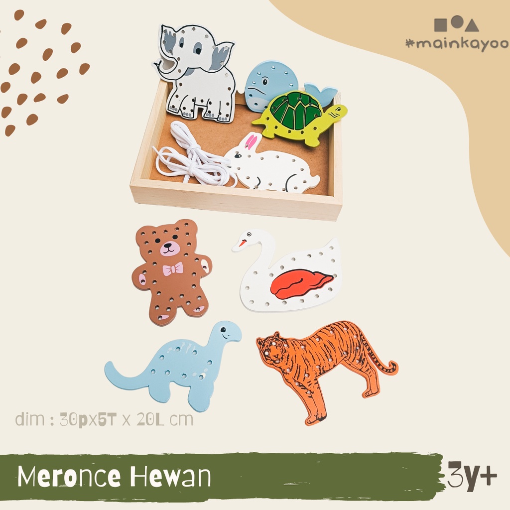 Main Meronce Hewan - Mainan edukasi montessori kayu #mainkayoo