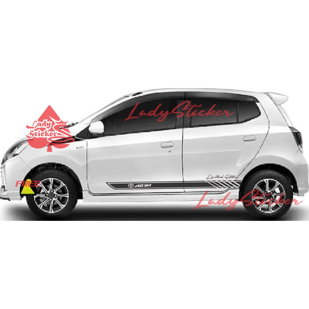 STRIPING STICKER STIKER MOBIL AGYA LIST SITCKER BODY SAMPING MOBIL TOYOTA AGYA