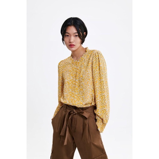 blouse floral yellow zara