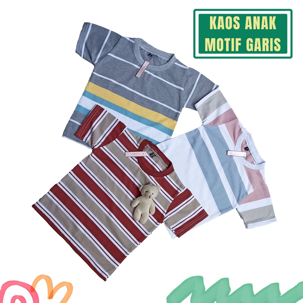 Setelan Baju Anak 1-2 Tahun Laki Laki Perempuan Set Baju Celana Motif Kaos Anak Adem