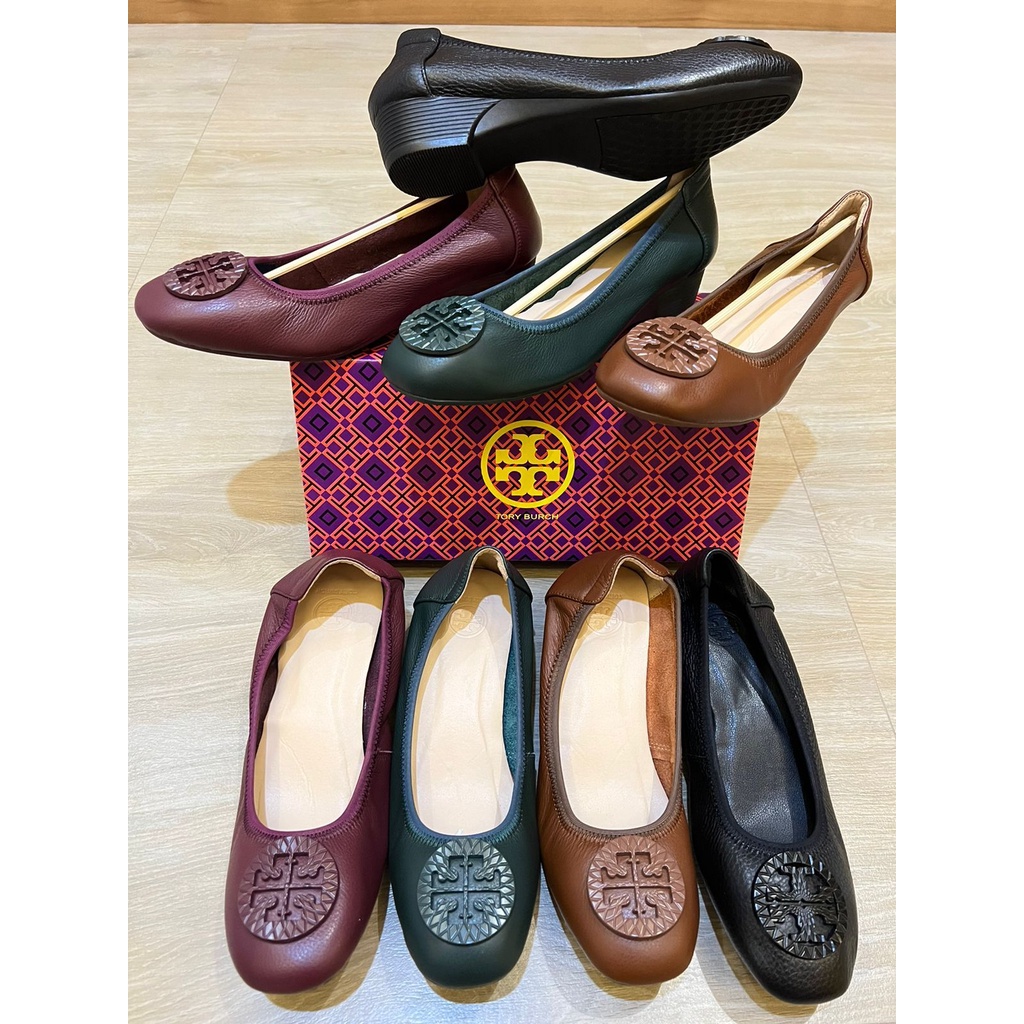 Tory Burch Wedges New Logo Genuine Leather