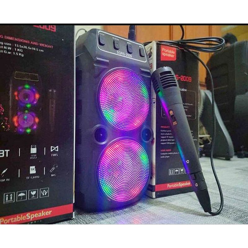 Speaker Portable bluetooth SQRS 2008/2009 Include Mic Karaoke