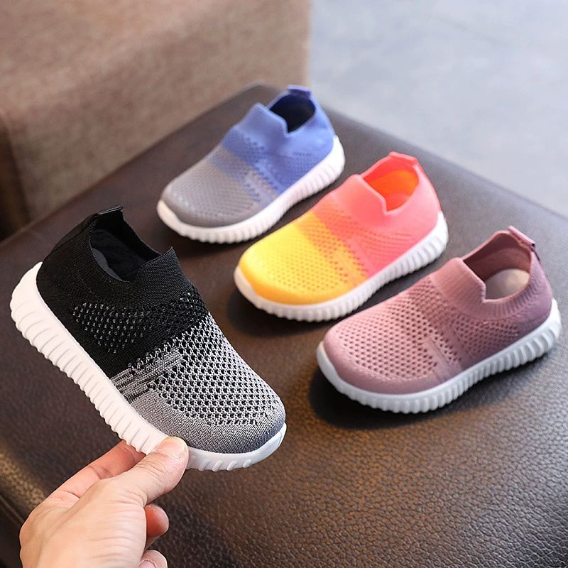 [22-33] sepatu rajut gradasi slip on anak import 100%