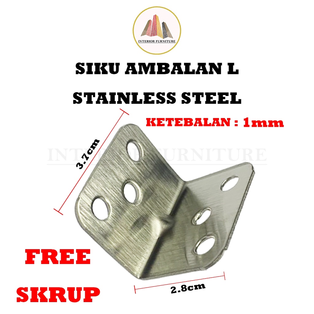 Siku Rak Verseng 2,8 cm x 3,7 cm / Plat Siku L Besi (Penyangga Kayu)