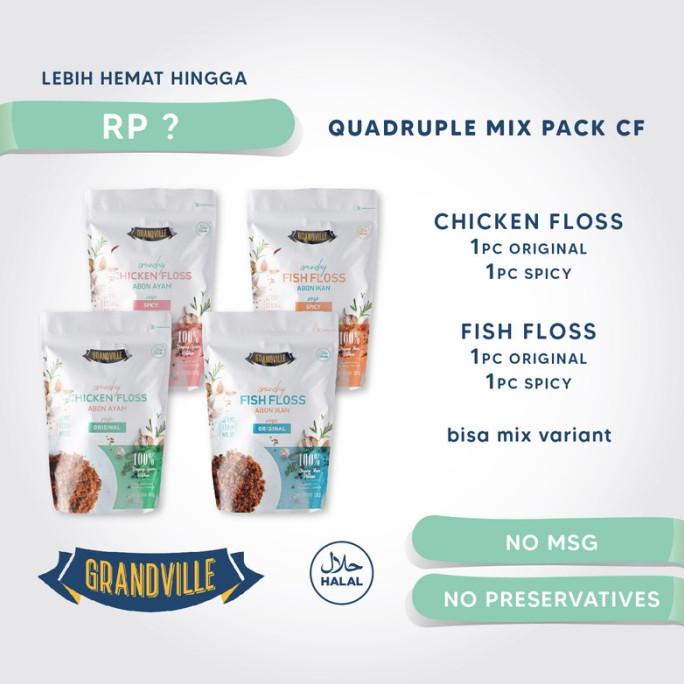 

4Pc Grandville Abon Mix Abon AYAM [2Pc] & IKAN [2Pc]