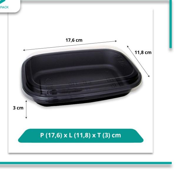 

Virtuspack/ Mika / Tray Spaghetti / Lunch Box LB-118 Black/ 50pcs