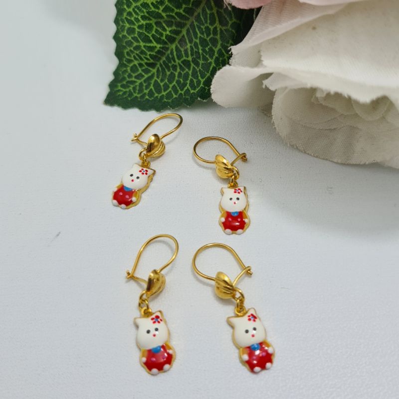 Anting Kait Anak Emas Muda Bandul Hello Kitty Kelinci