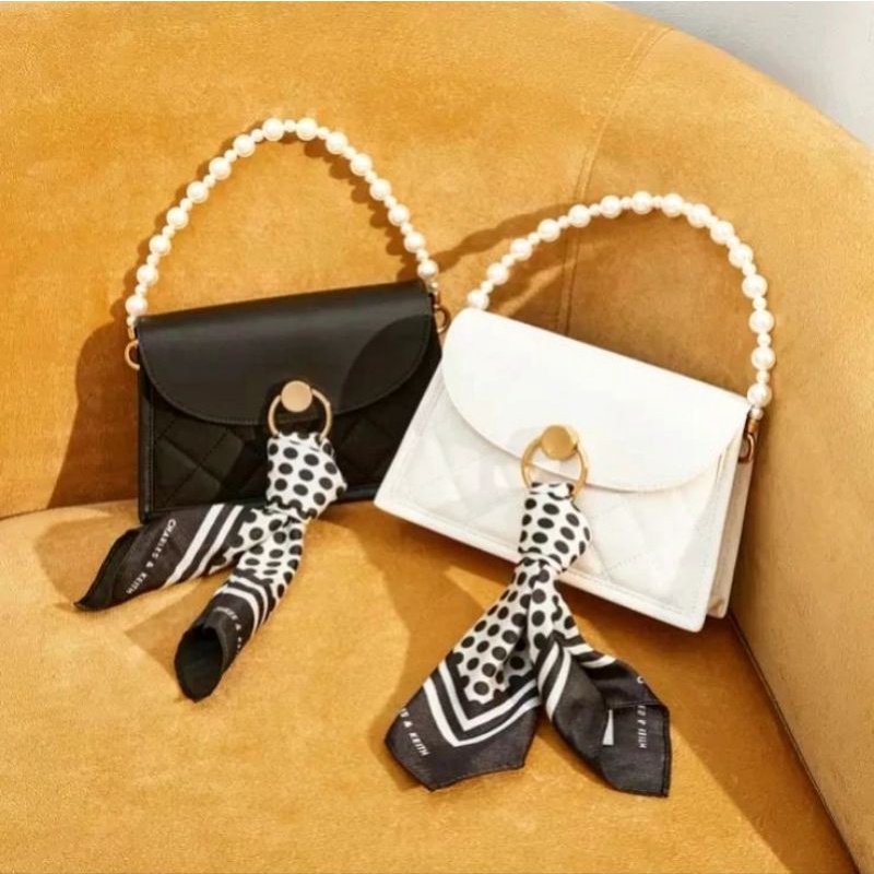 CK Roza Scarf Quilted Trapeze Bag