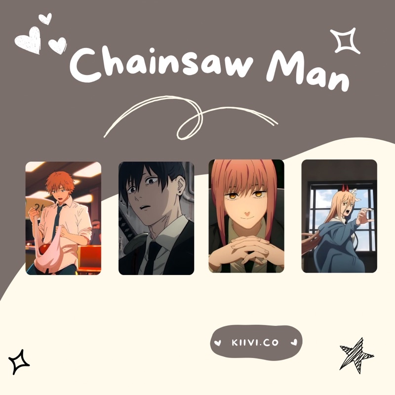 Jual Photocard Anime Chainsaw Man Denji Aki Makima Power | Shopee Indonesia