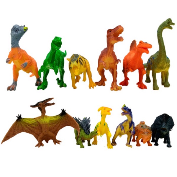 

Dijual Set 12pcs Dinosaurus Karet Besar Mainan Miniatur Dino World Diskon