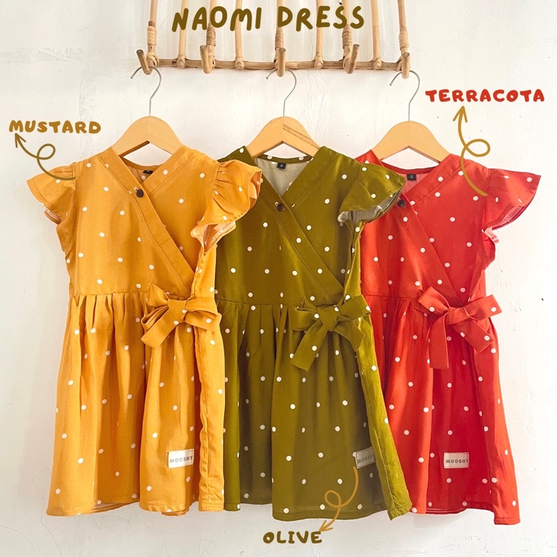 MOOSHY NAOMI DRESS Baju anak perempuan Katun rayon Premium motif lucu usia 1 2 3 4 5 6 tahun