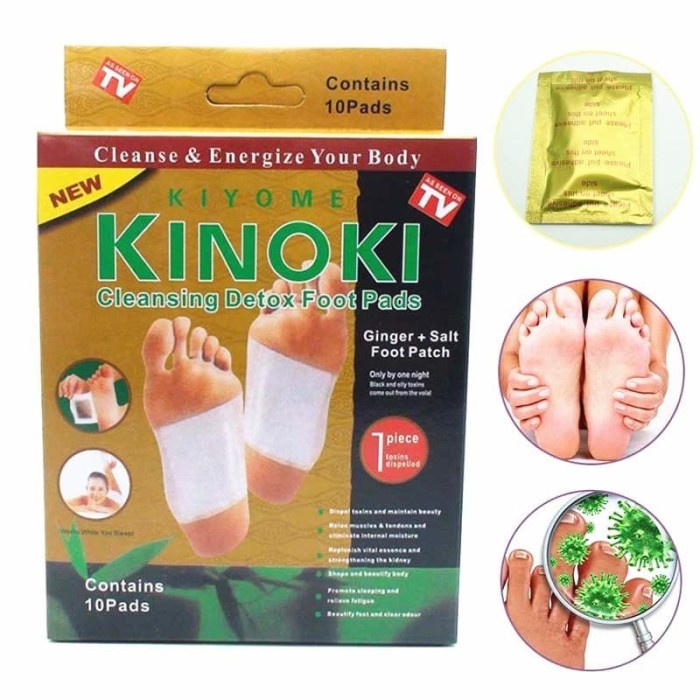 Kiyome Kinoki Gold Koyo Pembersih Racun Kaki Detox 1 Box Isi 10 Pad