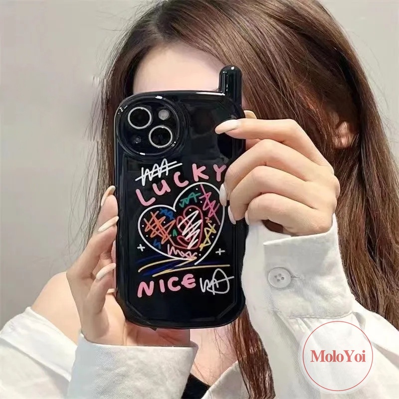 Soft Case Desain Kartun Graffiti Gaya Retro Untuk iPhone 13 11 14 12 Pro MAX 14 7 8 Plus X XR XS MAX