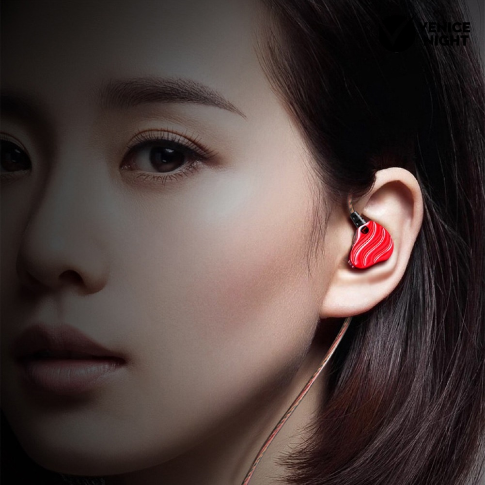 (VNEP) (Berkabel) Dual Moving Coil 4-unit In-ear HiFi Musik Earphone Olahraga Headset dengan Mic