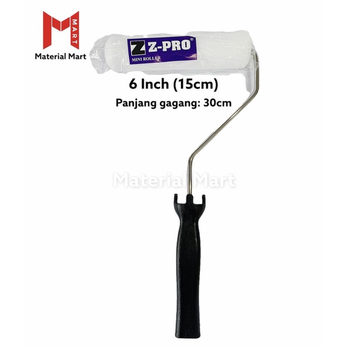 Roll Kuas Rol Zpro 6 Inch Foam Kuas Roll Cat Minyak 6" Busa Gagang Pendek