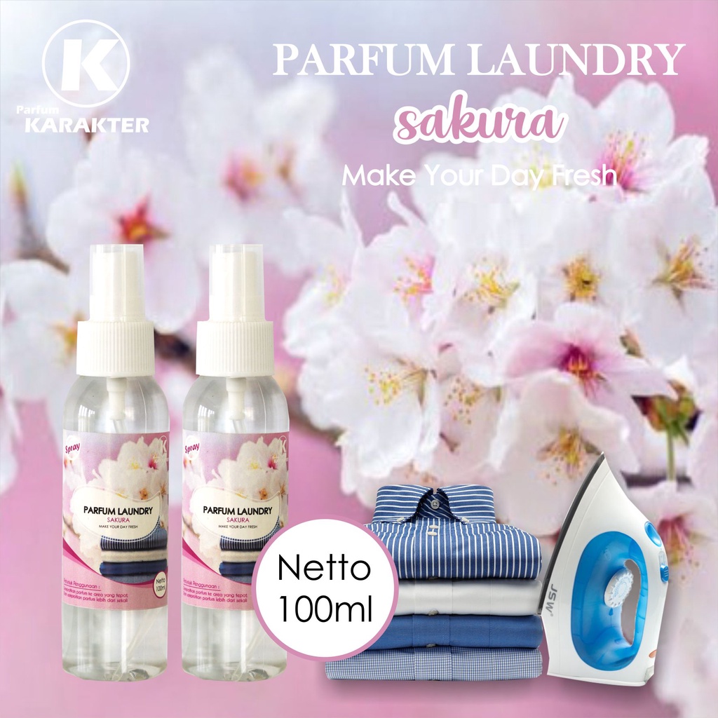 [ TESTER ] Parfum Laundry Untuk Setrika Pakaian Model Botol Spray | Kemasan 100ML | Bisa COD