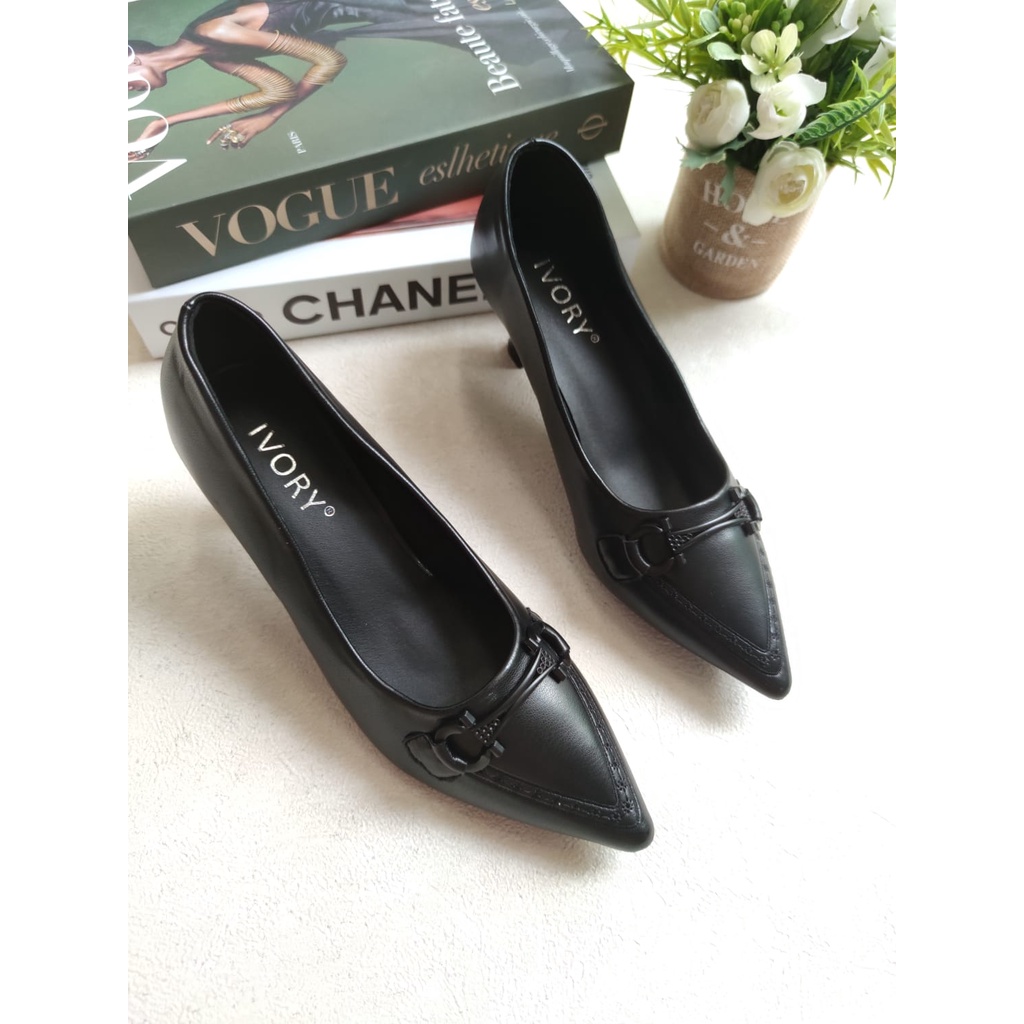 IVORY Sepatu Wanita High Heels 7cm Pantofel Kerja 338-G16