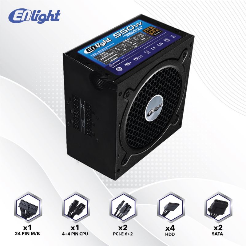 PSU Enlight 550 Watt 80 Plus Power Supply Modular