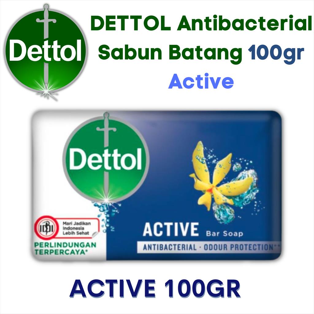 Dettol ACTIVE Anti Bakteri Sabun Batang 100g