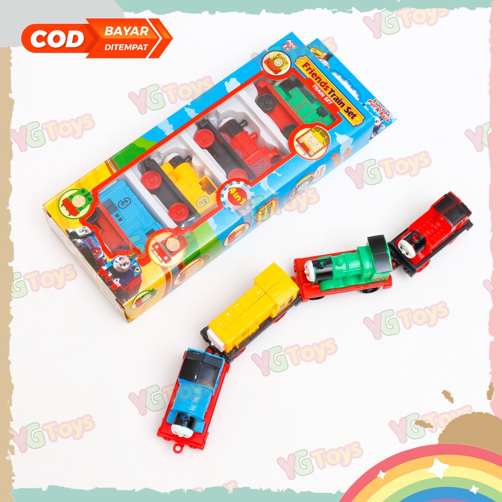 YGtoys Mainan Kereta Mobil Mobilan Friends Set isi 4 Pcs Mainan Anak Laki Laki Kereta Api Set