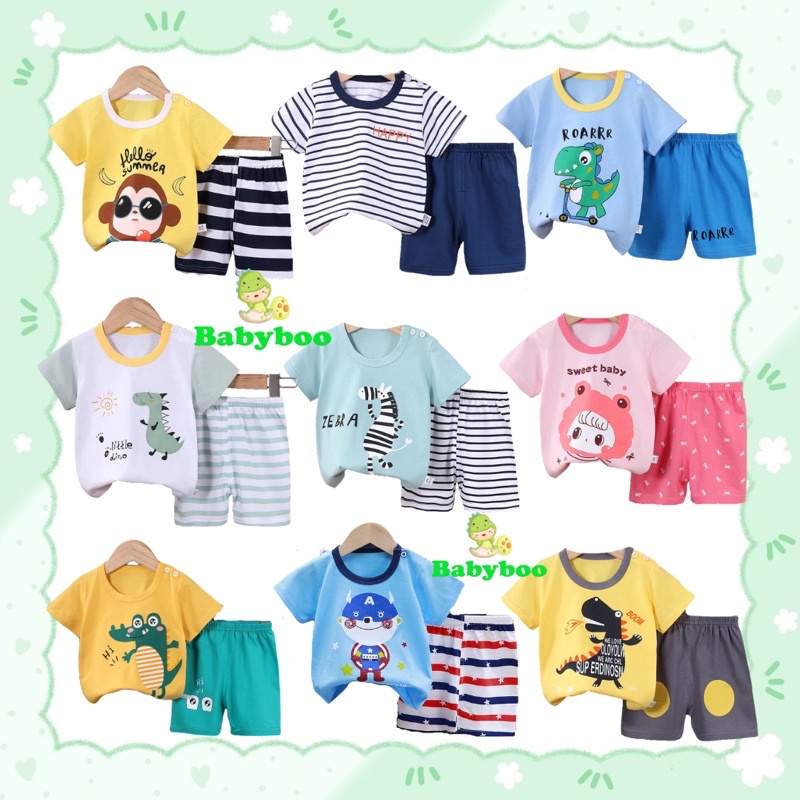 (0-24m) Setelan Baju Bayi/Setelan Baju Anak/ Setelan Baju Lengan Pendek/ Setelan Baju Bayi Import