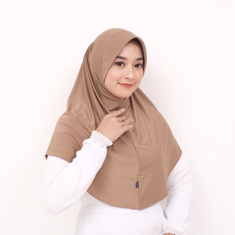 Hijab Instant Bergo Hamidah Bordil size L (menutup dada) Premium Jersey