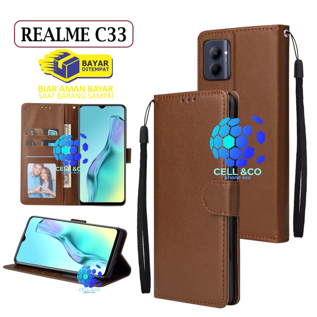 Flip cover REALME C33 Flip case buka tutup kesing hp casing hp flip case leather wallet