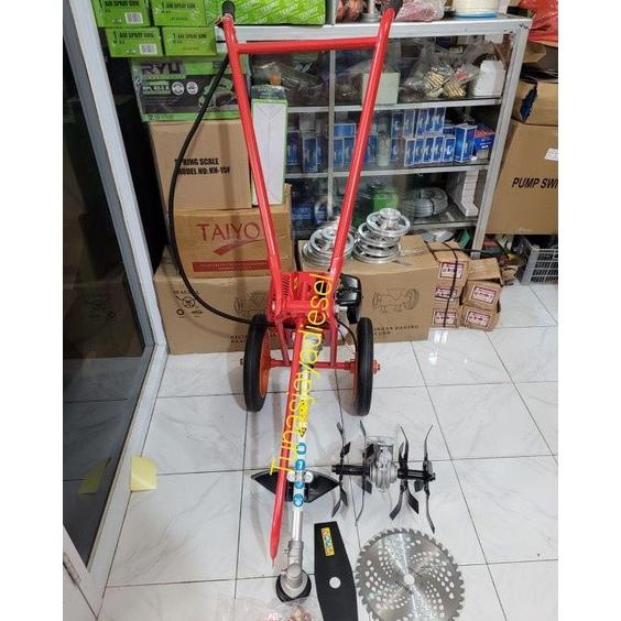 Falcon Mesin Potong Rumput Dorong 1Set Cultivator Bajak Sawah