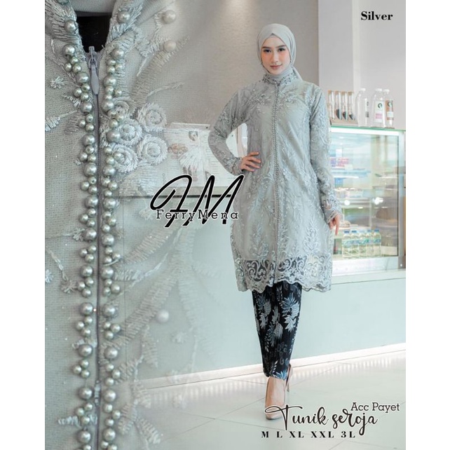 SET KEBAYA TUNIK SEROJA PAYET FULL BORDIR / KEBAYA / KEBAYA MODERN / KEBAYA WISUDA / SET KEBAYA MODERN / KEBAYA BALI / KEBAYA MELAYU / KEBAYA LAMARAN