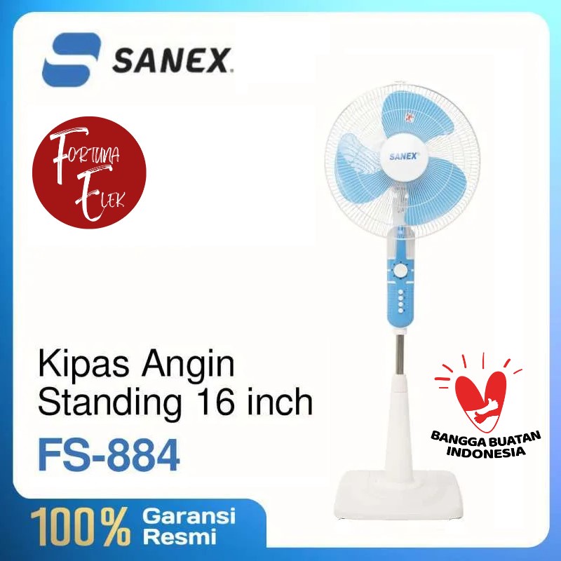 Sanex Stand Fan Kipas Angin Tumpu 16 Inch FS 884 -889 / FS 2216 Kipas Berdiri