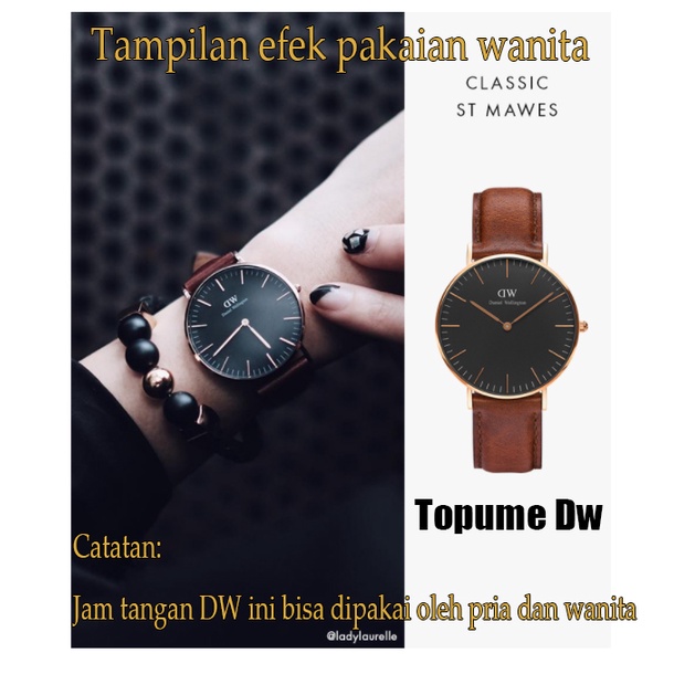 【Beli 1 Gratis 5】READY JAM DW PRIA WANITA DW  JAM TANGAN PRIA KULIT JAM DW ORIGINAL PRIA WANITA PREMIUM QUALITY DIAMETER 3.2CM|FREE BOX ORI+ PAPERBAGS+BUKU JAM TANGAN PRIA WD