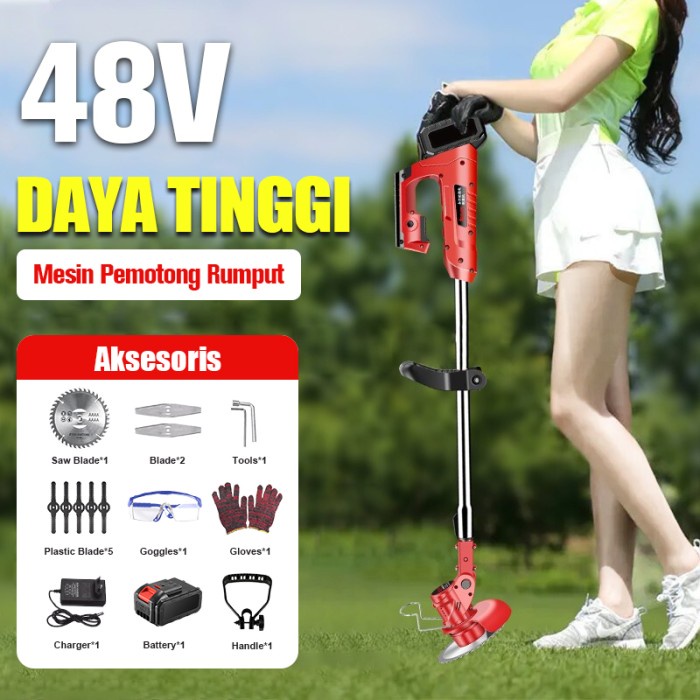 Pemotong Mesin Potong Rumput 36V Pemotong Rumput Eletrik Portable Multifungsi