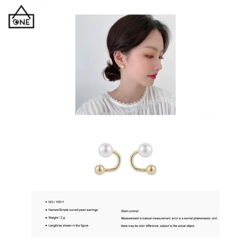 COD❤️Anting Mutiara Temperamen Anting Desain Sederhana Wanita S925 Anting Kepribadian Perak S925-A.one