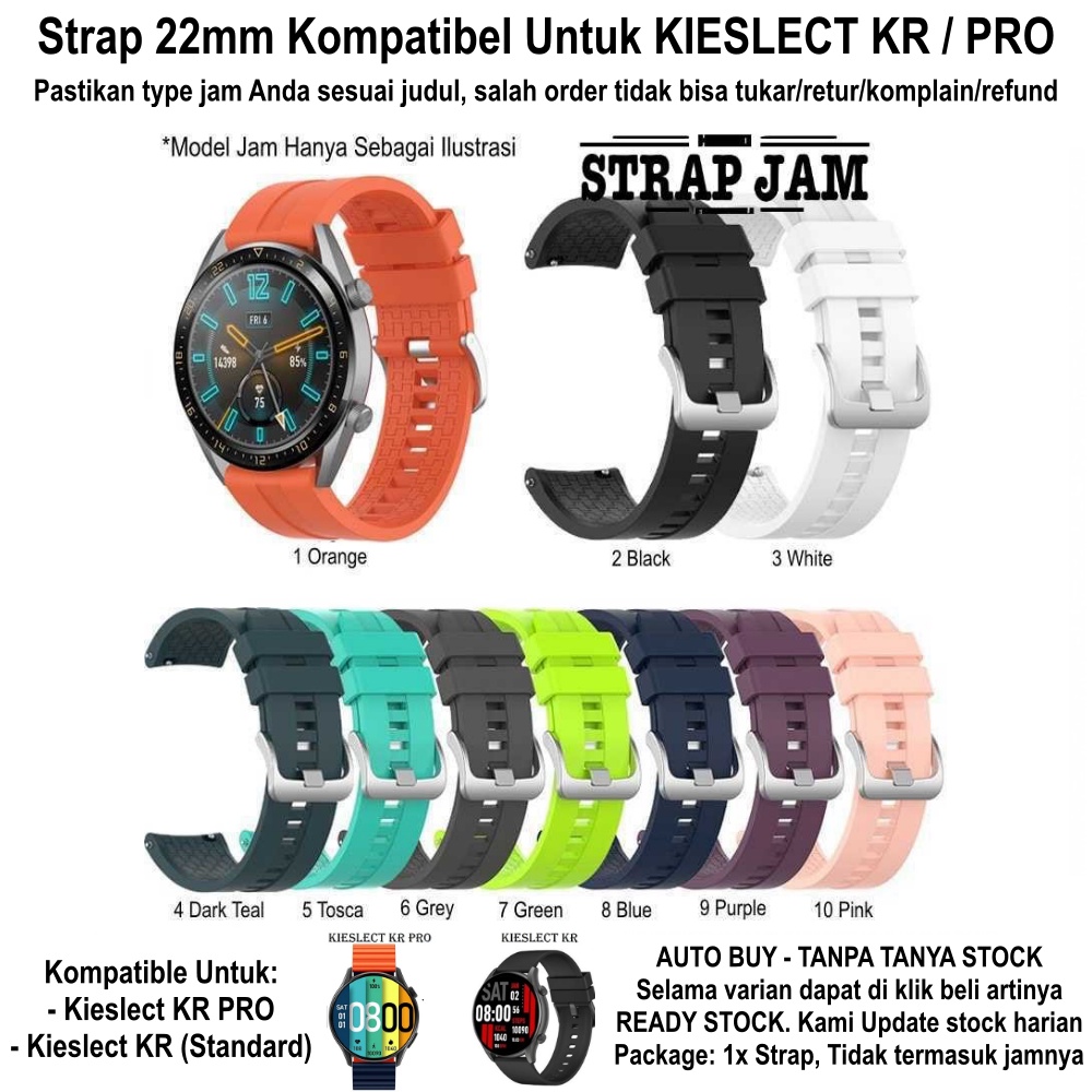 XLF Tali Jam Tangan Rubber 22mm Kieslect KR Pro - Strap Silikon Buckle Silver