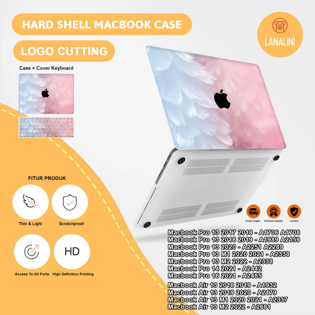 Case Casing Protective Pelindung Laptop Macbook Air Pro 13 M1 M2 2017 2018 2019 2020 2021 A1932 A2179 A2337 A1706 A1708 A1989 A2159 A2251 A2289 A2338 A2681 Gambar Abstrak Abstract Lukisan Marble Warna Biru Pink Kombinasi Motif Lucu Hardcase Murah