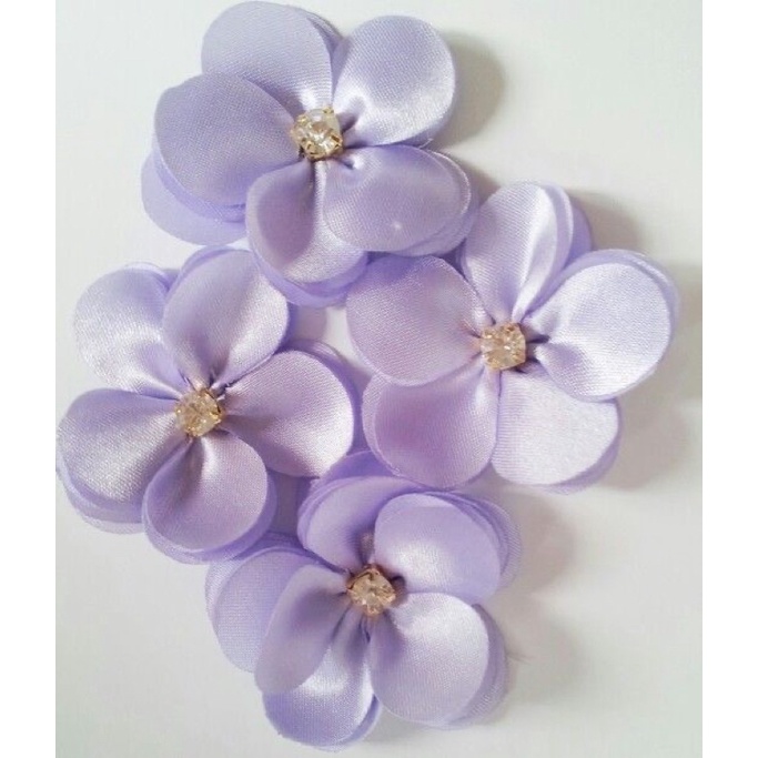 bunga satin/bunga 3D/bunga aplikasi/hiasan baju/bunga aplikasi organza WARNA BISA CUSTOM