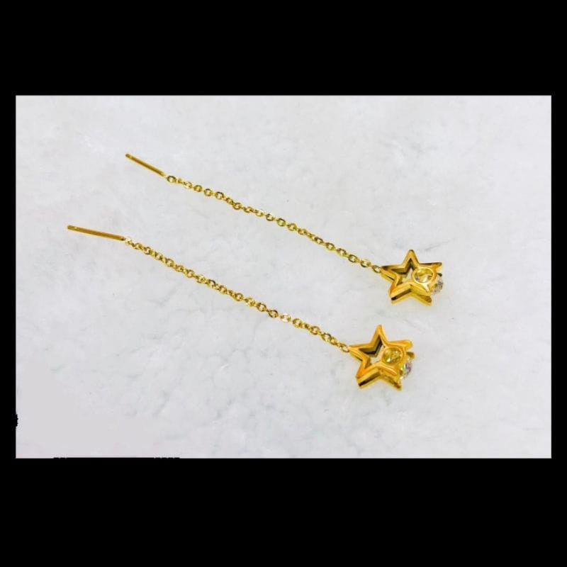 anting tusuk / giwang model bintang bahan titanium