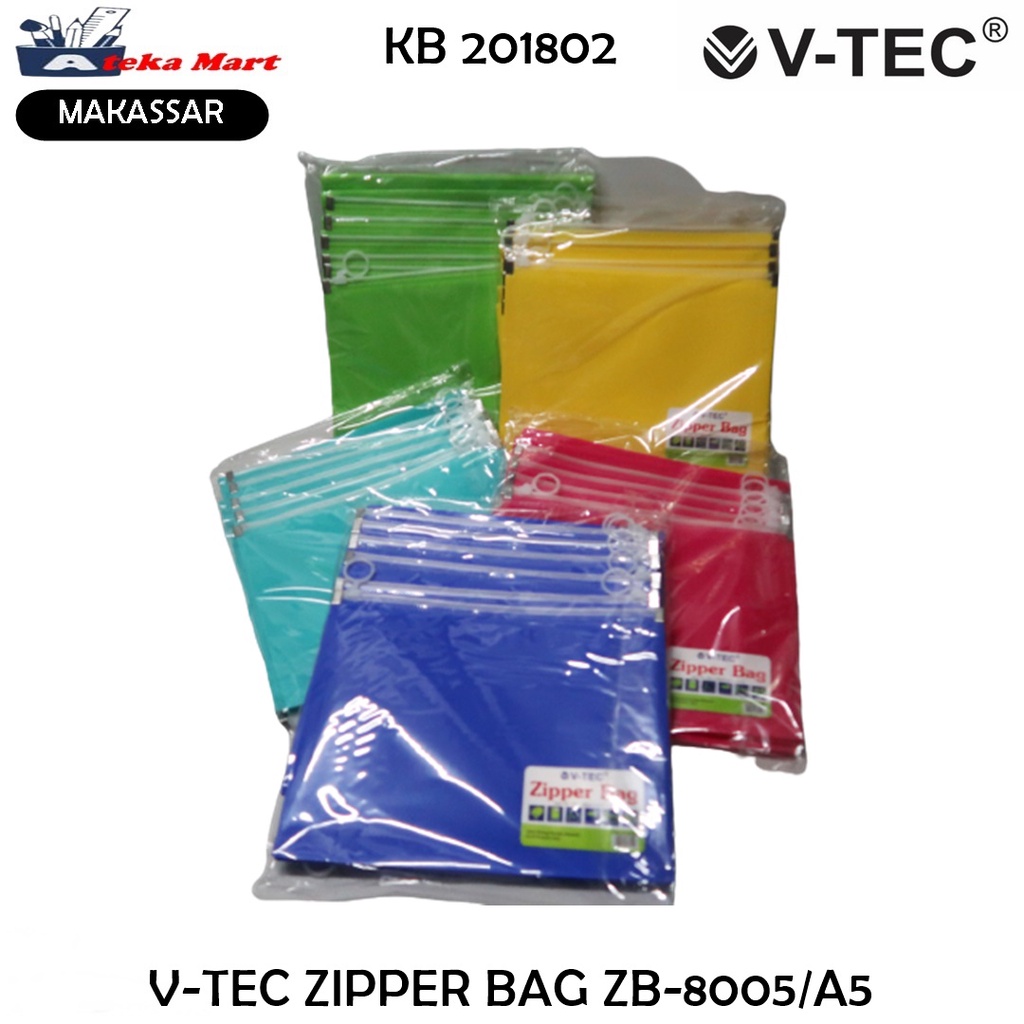 

[PAK/12PCS] V-TEC ZIPPER BAG ZB-8005/A5 TAS DOKUMEN