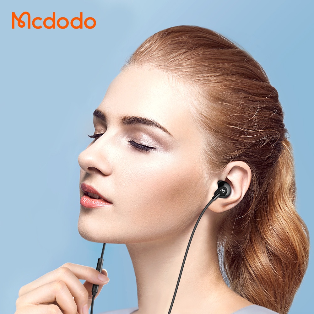 Mcdodo Headset Earphone In-Ear Kabel 1.2M Support Kontrol Volume HIFI Stereo