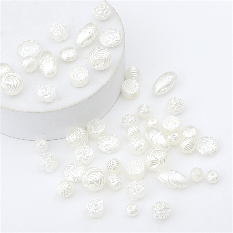 Mutiara Multi Bentuk Bahan ABS Warna Putih Untuk Membuat Perhiasan DIY