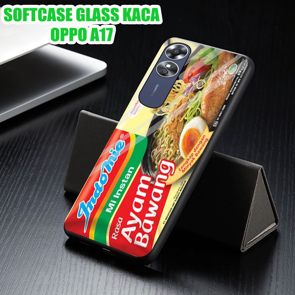 Softcase Glass Kaca OPPO A17 - Case Hp Pelindung Handphone OPPO A17 [ A73]