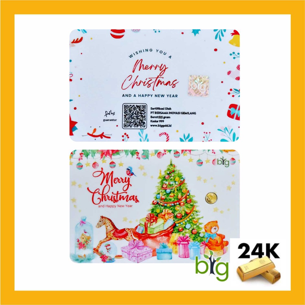 Emas Logam MuliaBIG GOLD EMASIN 0,025 0.025 Gram Edisi NATAL Christmas Gift Series Hadiah Kado Parce